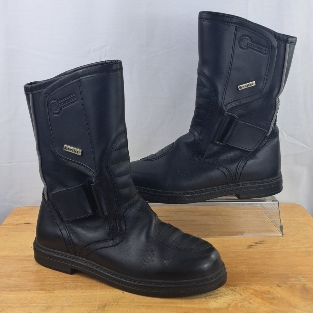 Kochmann Sympatex Monza black leather motorcycle riding boots. Size 5.5